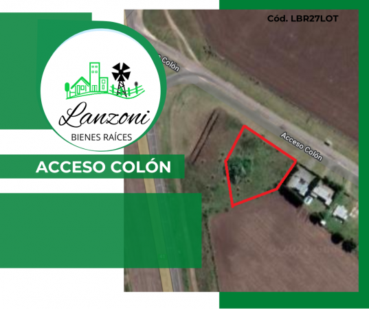 AMPLIO LOTE SOBRE ACCESO COLÓN - Cód. LBR27LOT 